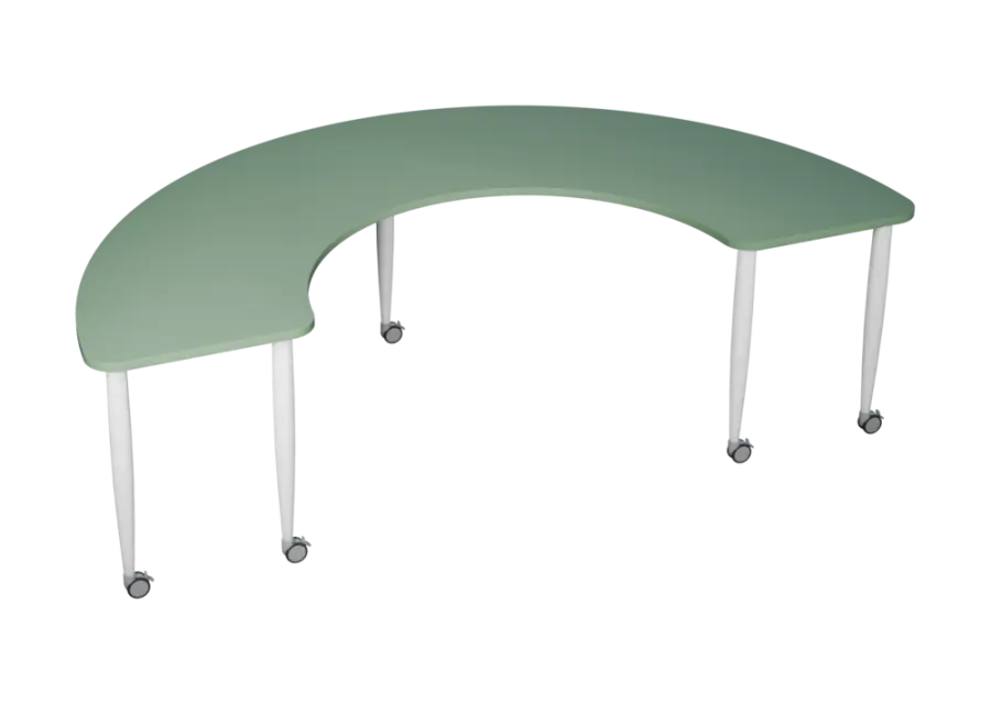 PLAYFORM 227 K modulární hravé stoly, mobilní, výška 750 mm, kovová podnož bílá, deska 25 mm, šedo-z